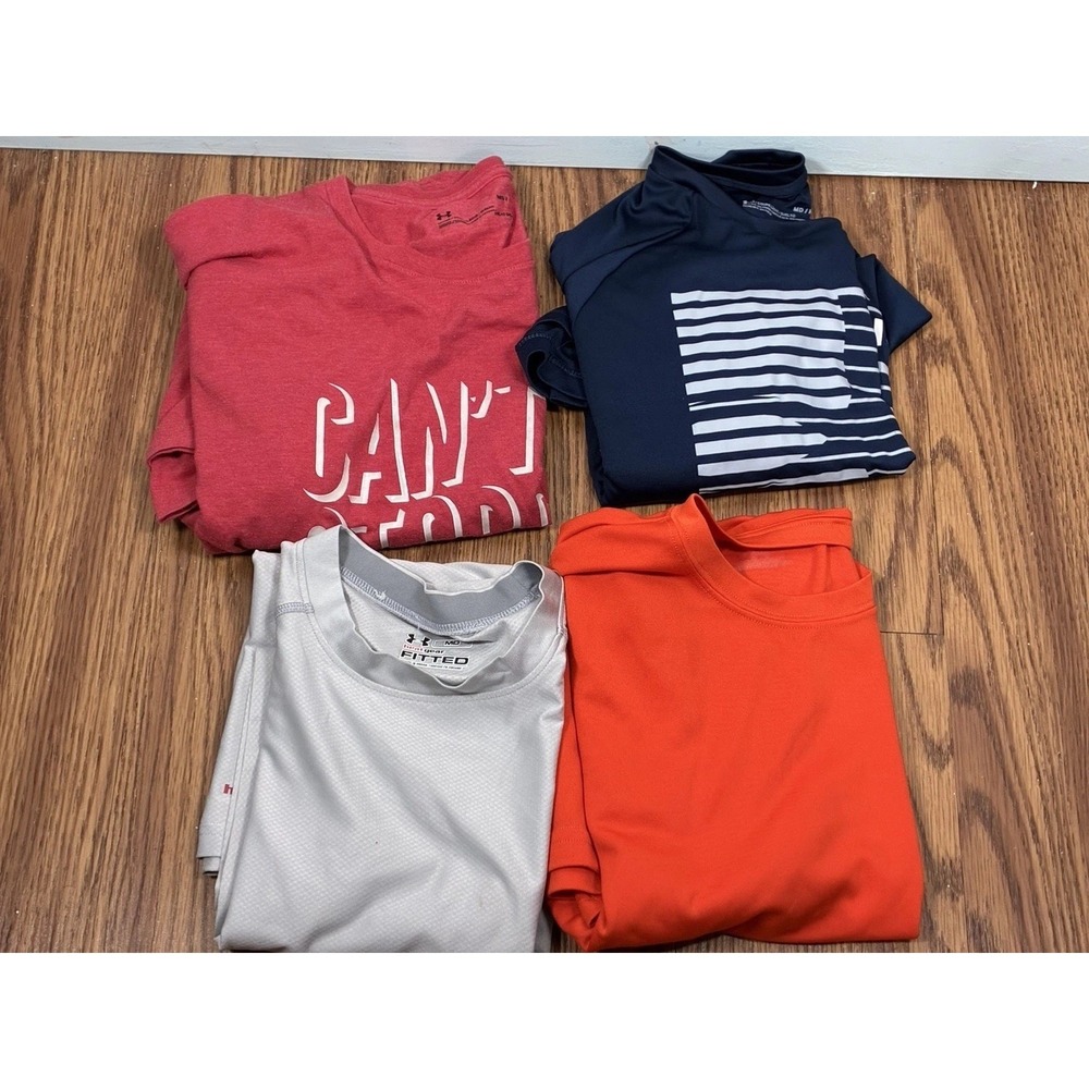 #J205 Men Under Armour Medium 4 Pack Bundle Lots Shirts